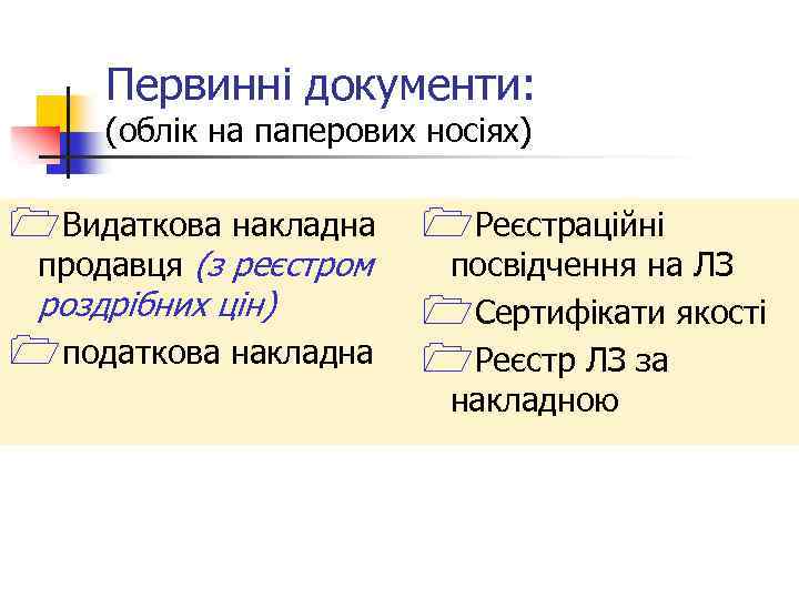 Первинні документи: (облік на паперових носіях) Видаткова накладна продавця (з реєстром роздрібних цін) податкова