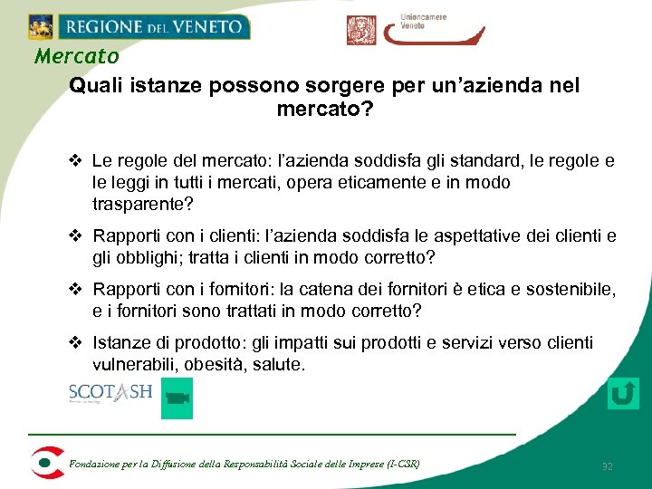 Mercato Quali istanze possono sorgere per un’azienda nel mercato? v Le regole del mercato: