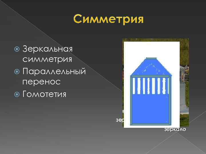 Симметрия Зеркальная симметрия Параллельный перенос Гомотетия зеркало 