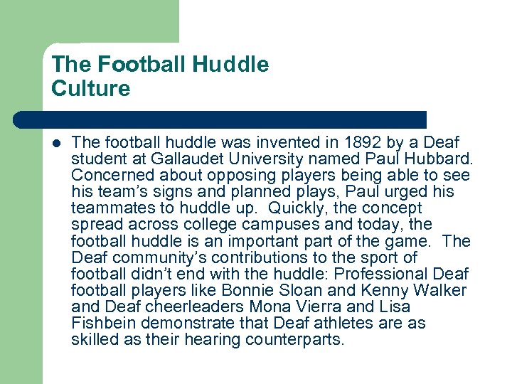 The Football Huddle Culture l The football huddle was invented in 1892 by a