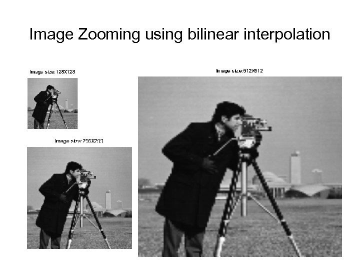 Image Zooming using bilinear interpolation 