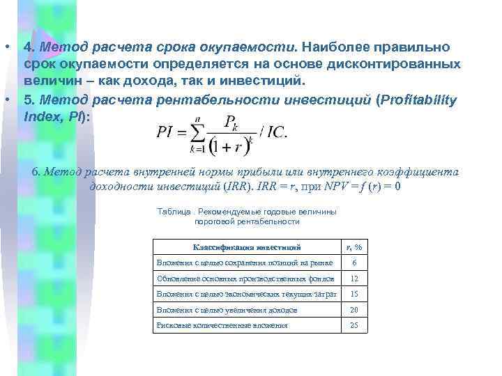 Рассчитать окупаемость инвестиций