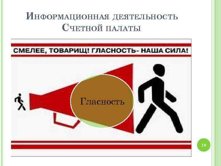 ИНФОРМАЦИОННАЯ ДЕЯТЕЛЬНОСТЬ СЧЕТНОЙ ПАЛАТЫ Гласность 10 