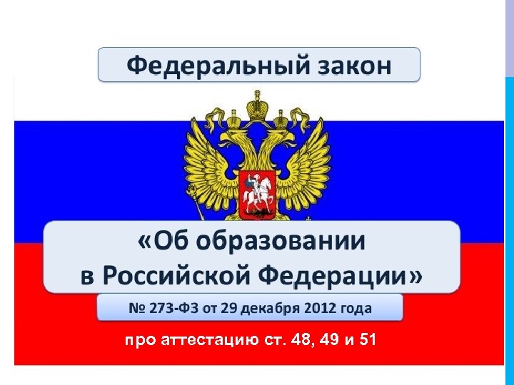 ФЕДЕРАЛЬНЫЙ ЗАКОН ОТ 29. 12. 2012 N 273 -ФЗ "ОБ ОБРАЗОВАНИИ В РОССИЙСКОЙ ФЕДЕРАЦИИ"