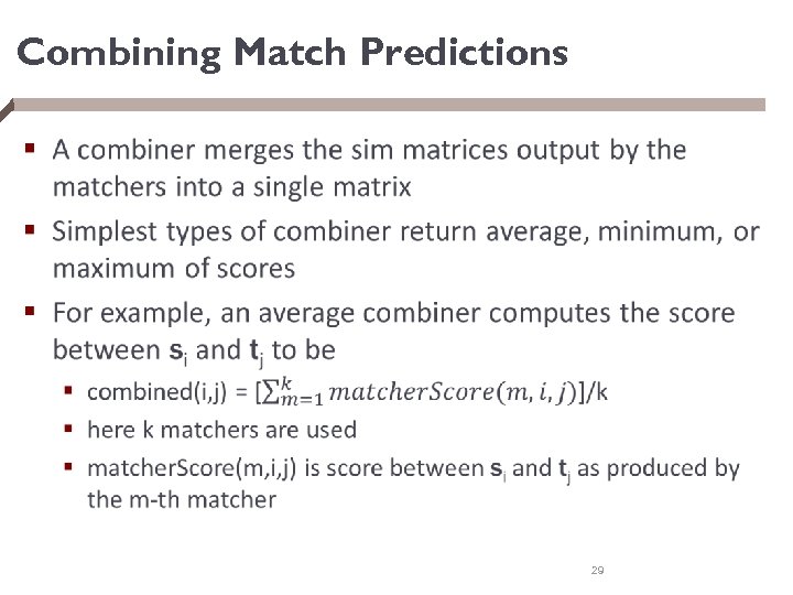 Combining Match Predictions § 29 