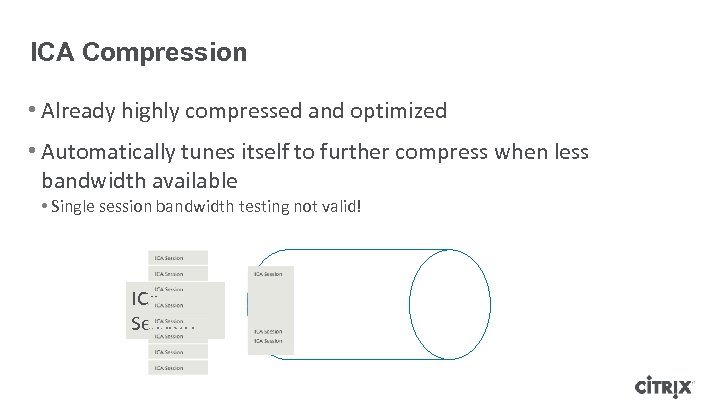 ICA Compression • Already highly compressed and optimized • Automatically tunes itself to further