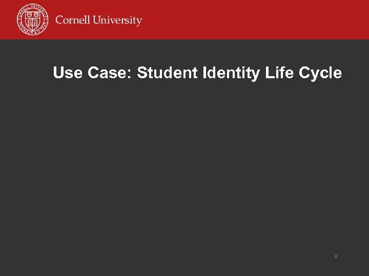 Use Case: Student Identity Life Cycle 8 