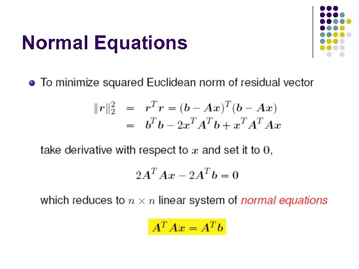 Normal Equations 