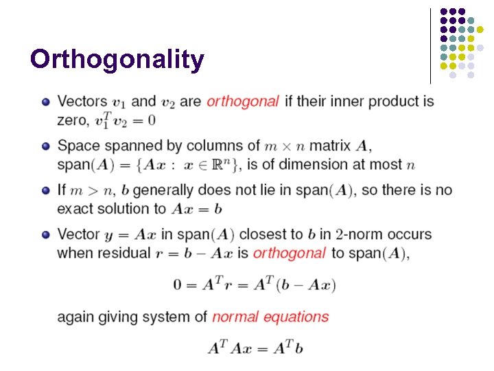 Orthogonality 