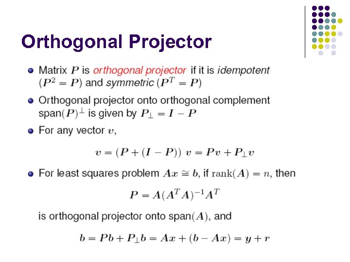 Orthogonal Projector 