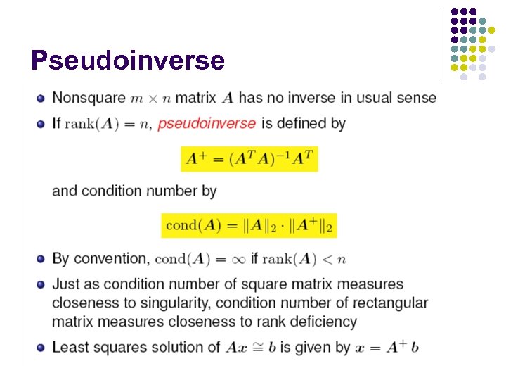 Pseudoinverse 