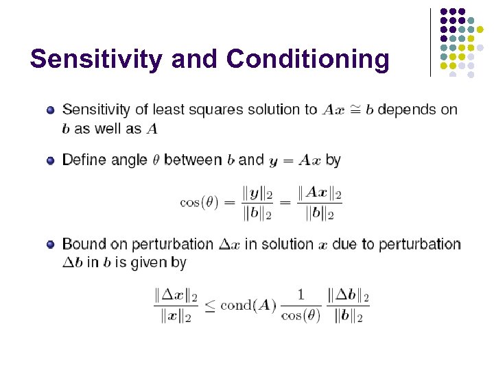 Sensitivity and Conditioning 