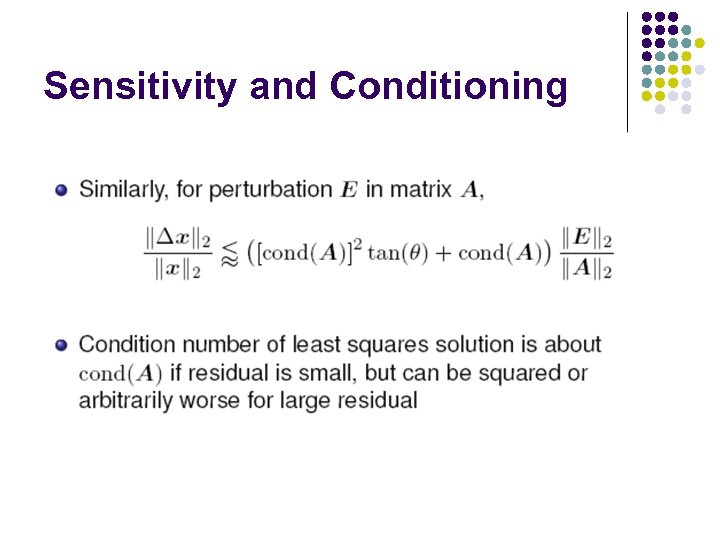 Sensitivity and Conditioning 