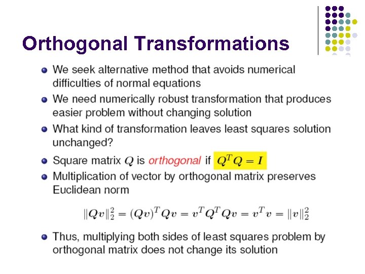 Orthogonal Transformations 