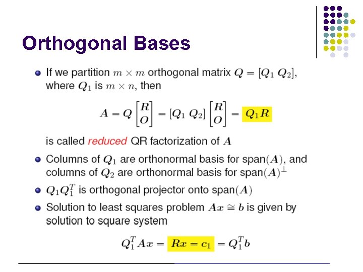 Orthogonal Bases 