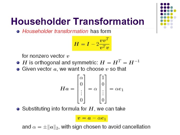 Householder Transformation 