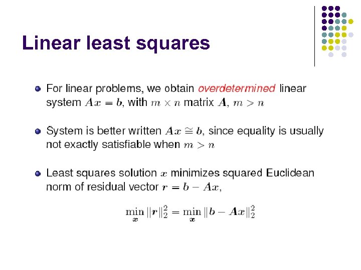 Linear least squares 