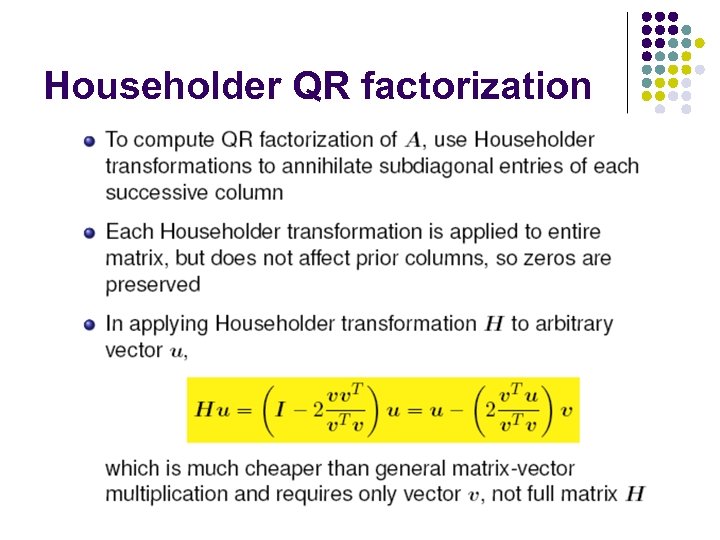 Householder QR factorization 