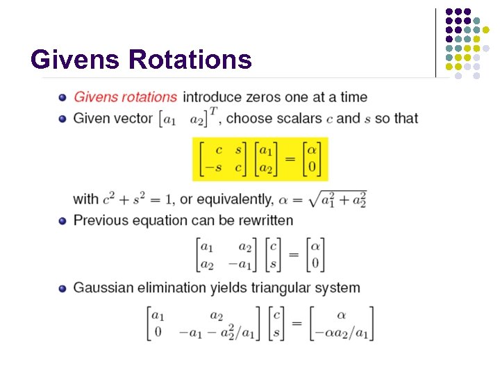 Givens Rotations 