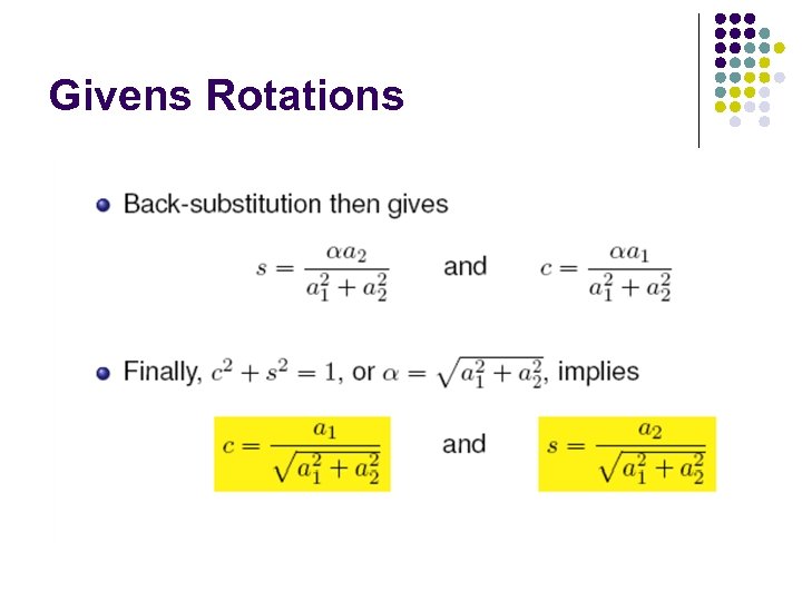 Givens Rotations 