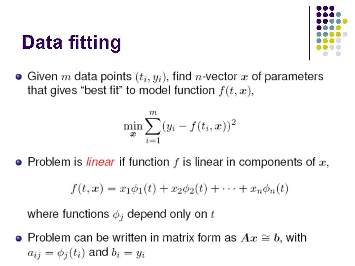 Data fitting 