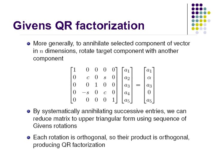 Givens QR factorization 