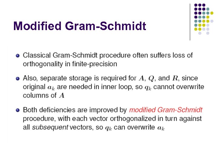 Modified Gram-Schmidt 