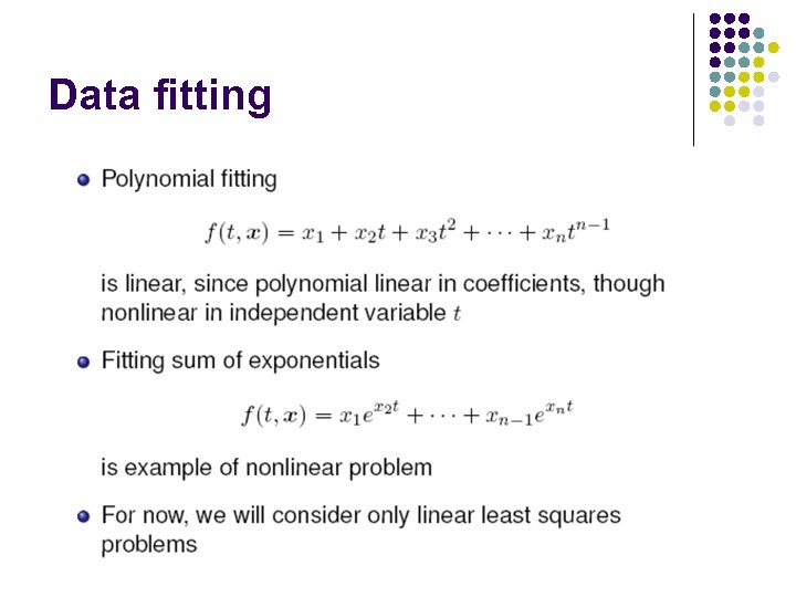 Data fitting 