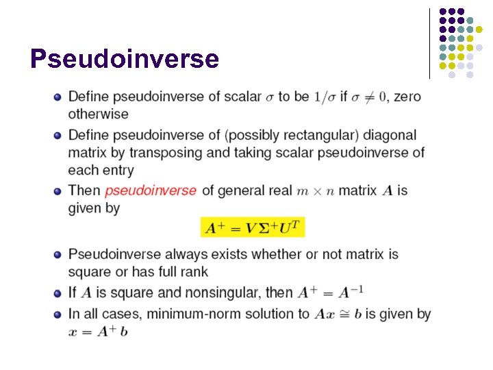 Pseudoinverse 