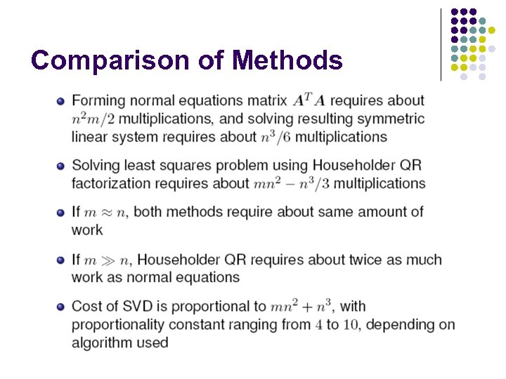 Comparison of Methods 