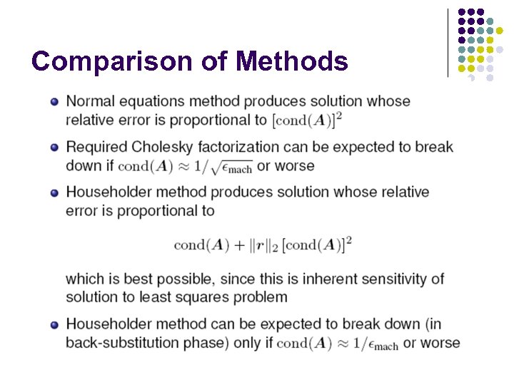 Comparison of Methods 