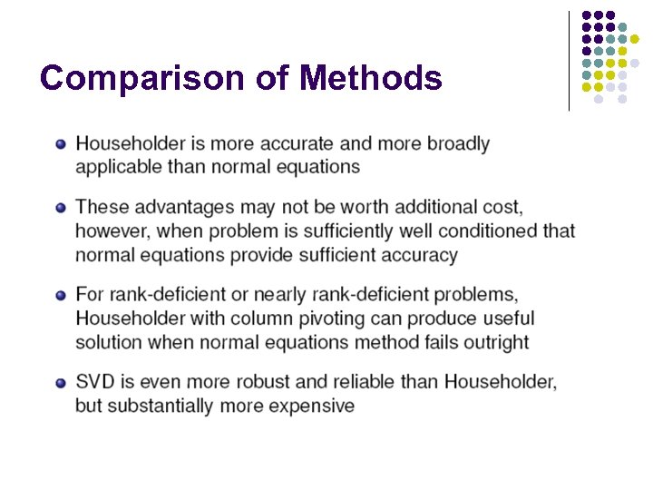 Comparison of Methods 