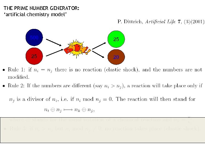 THE PRIME NUMBER GENERATOR: ‘artificial chemistry model’ 500 25 25 20 
