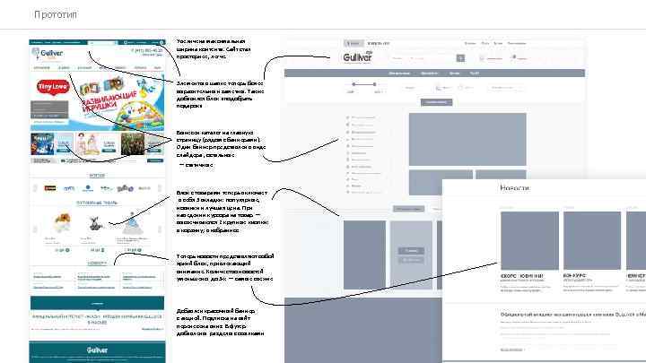 Прототип Увеличена максимальная ширина контента. Сайт стал просторнее, легче. Элементы в шапке теперь более