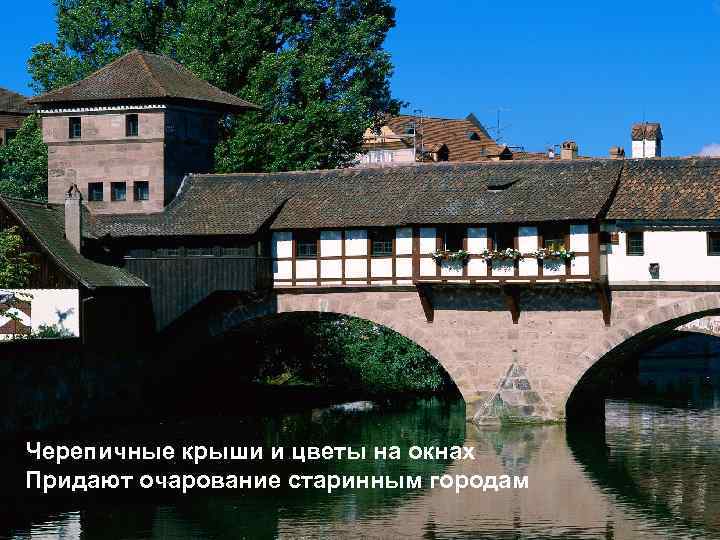 Черепичные крыши и цветы на окнах Придают очарование старинным городам 