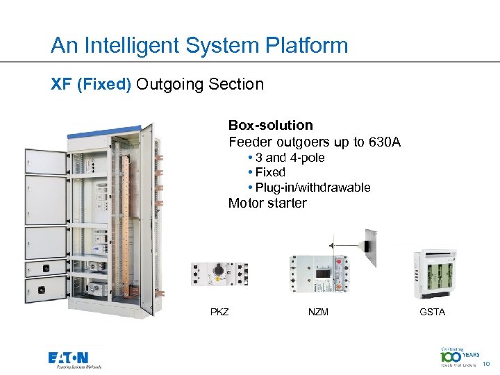 An Intelligent System Platform XF (Fixed) Outgoing Section Box-solution Feeder outgoers up to 630