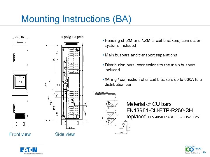 Mounting Instructions (BA) • Feeding of IZM and NZM circuit breakers, connection systems included