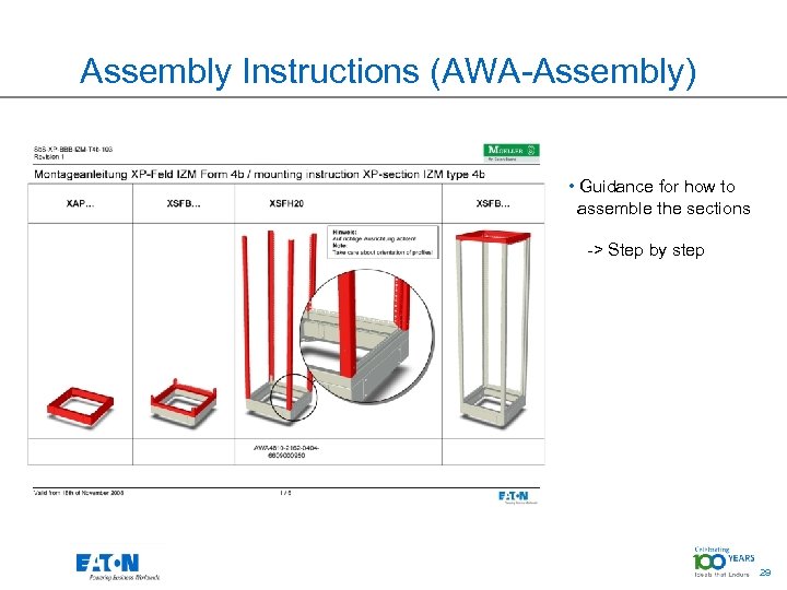 Assembly Instructions (AWA-Assembly) • Guidance for how to assemble the sections -> Step by