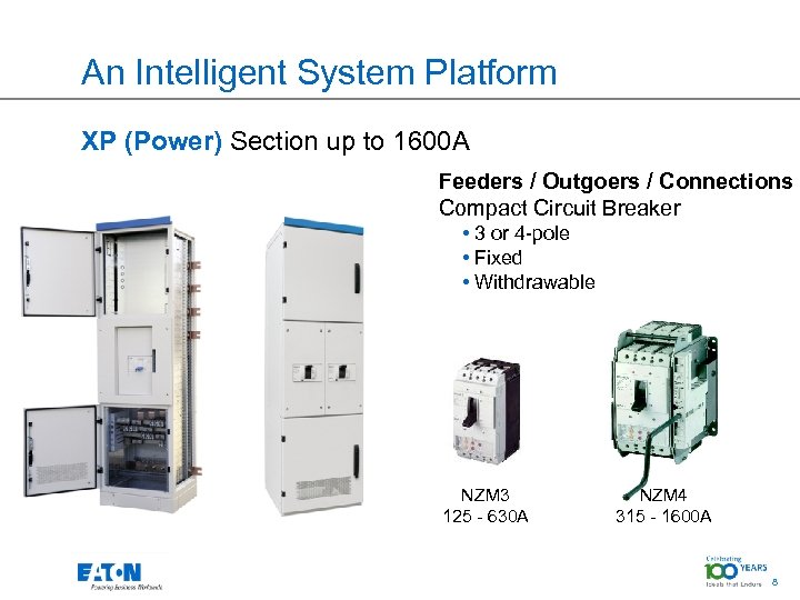 An Intelligent System Platform XP (Power) Section up to 1600 A Feeders / Outgoers