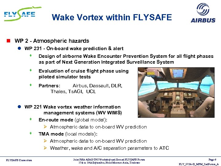 Wake Vortex within FLYSAFE n WP 2 - Atmospheric hazards l WP 231 -