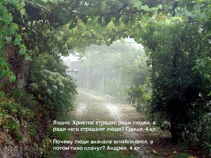 Ладно, Христос страдал ради людей, а ради чего страдают люди? Гриша, 4 кл. Почему