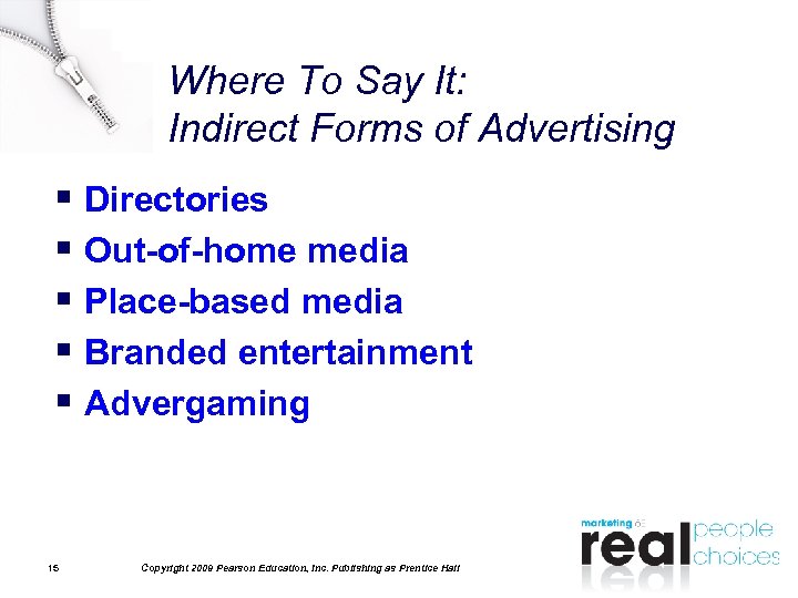 Where To Say It: Indirect Forms of Advertising § Directories § Out-of-home media §