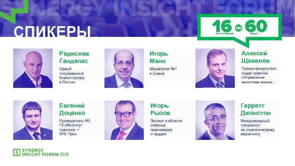 СПИКЕРЫ Радислав Гандапас Игорь Манн Алексей Щавелев Самый титулованный бизнес-тренер в России Маркетолог №