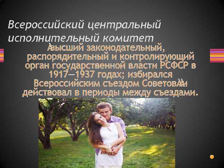 Всероссийский центральный исполнительный комитет высший законодательный, распорядительный и контролирующий орган государственной власти РСФСР в