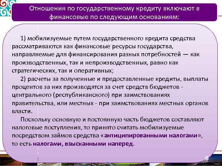 Отношения по государственному кредиту включают в финансовые по следующим основаниям: 1) мобилизуемые путем государственного