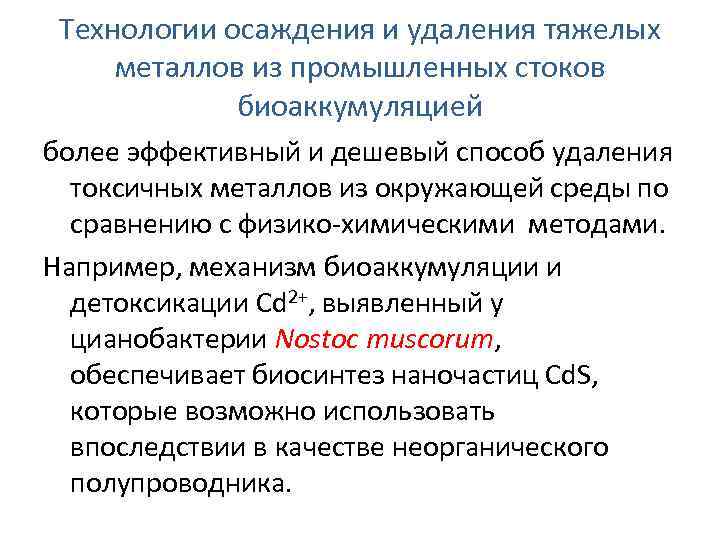 Технологии осаждения и удаления тяжелых металлов из промышленных стоков биоаккумуляцией более эффективный и дешевый