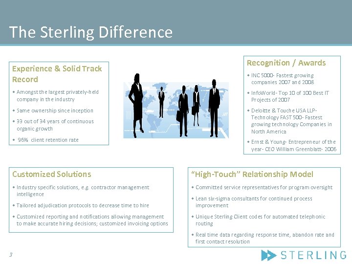 The Sterling Difference Experience & Solid Track Record Recognition / Awards • INC 5000