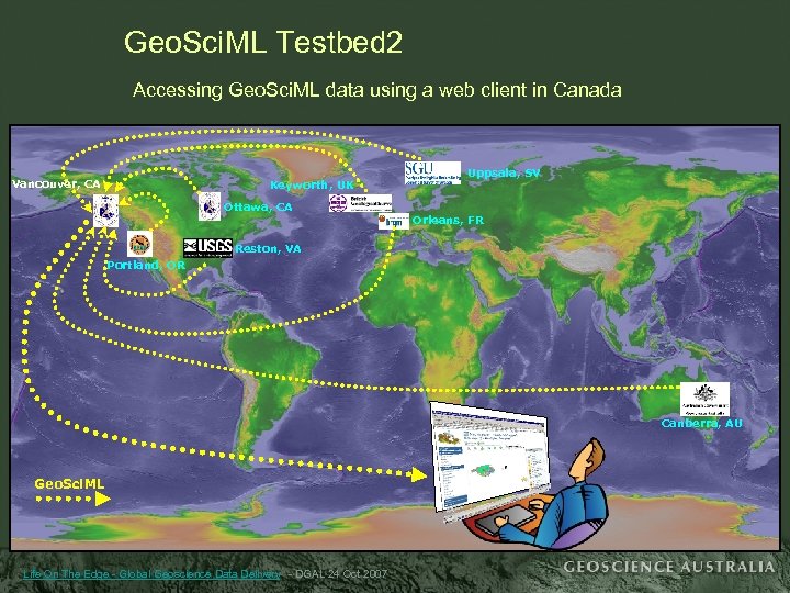 Geo. Sci. ML Testbed 2 Accessing Geo. Sci. ML data using a web client