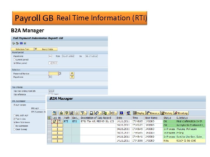 Payroll GB Real Time Information (RTI) B 2 A Manager 