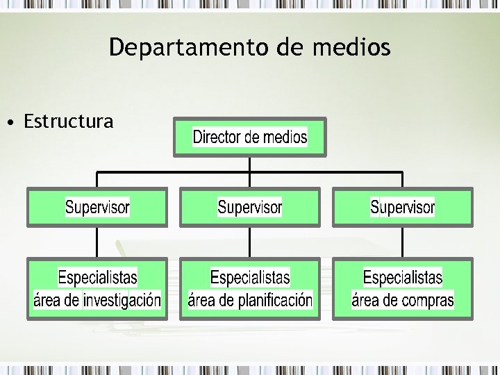 Departamento de medios • Estructura 